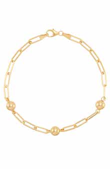 Frankie & Zoe 10K Yellow Gold Beaded Station Chain Bracelet