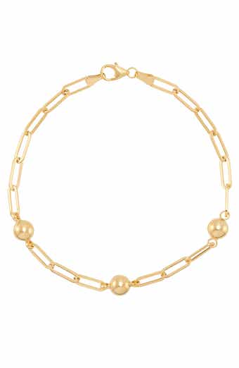 Frankie & Zoe 10K Yellow Gold Beaded Station Chain Bracelet