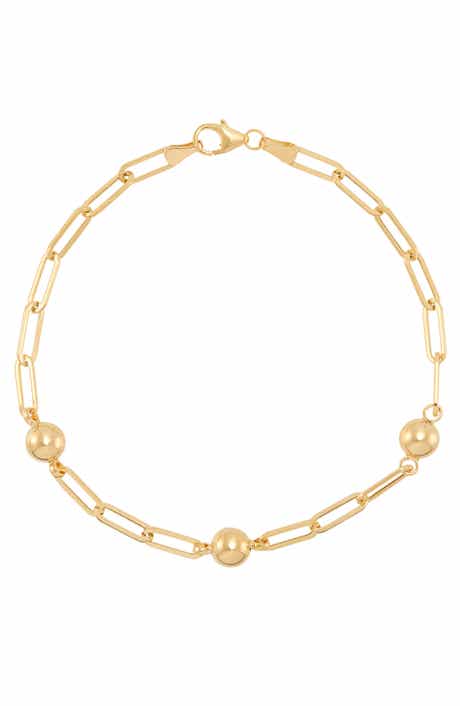 Frankie & Zoe 10K Yellow Gold Beaded Station Chain Bracelet