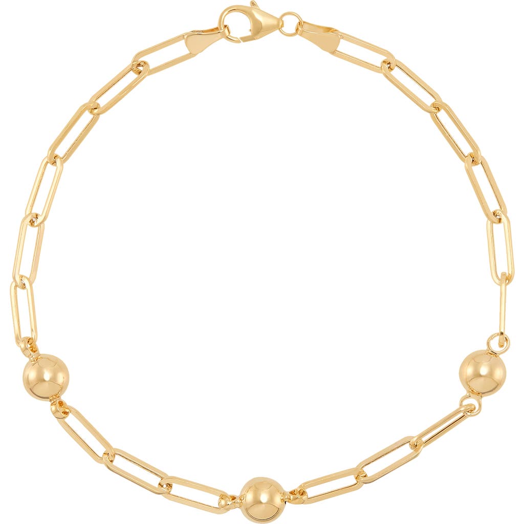 Frankie & Zoe 10k Yellow Gold Beaded Station Chain Bracelet In Gold