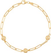 Frankie & Zoe 10K Yellow Gold Beaded Station Chain Bracelet