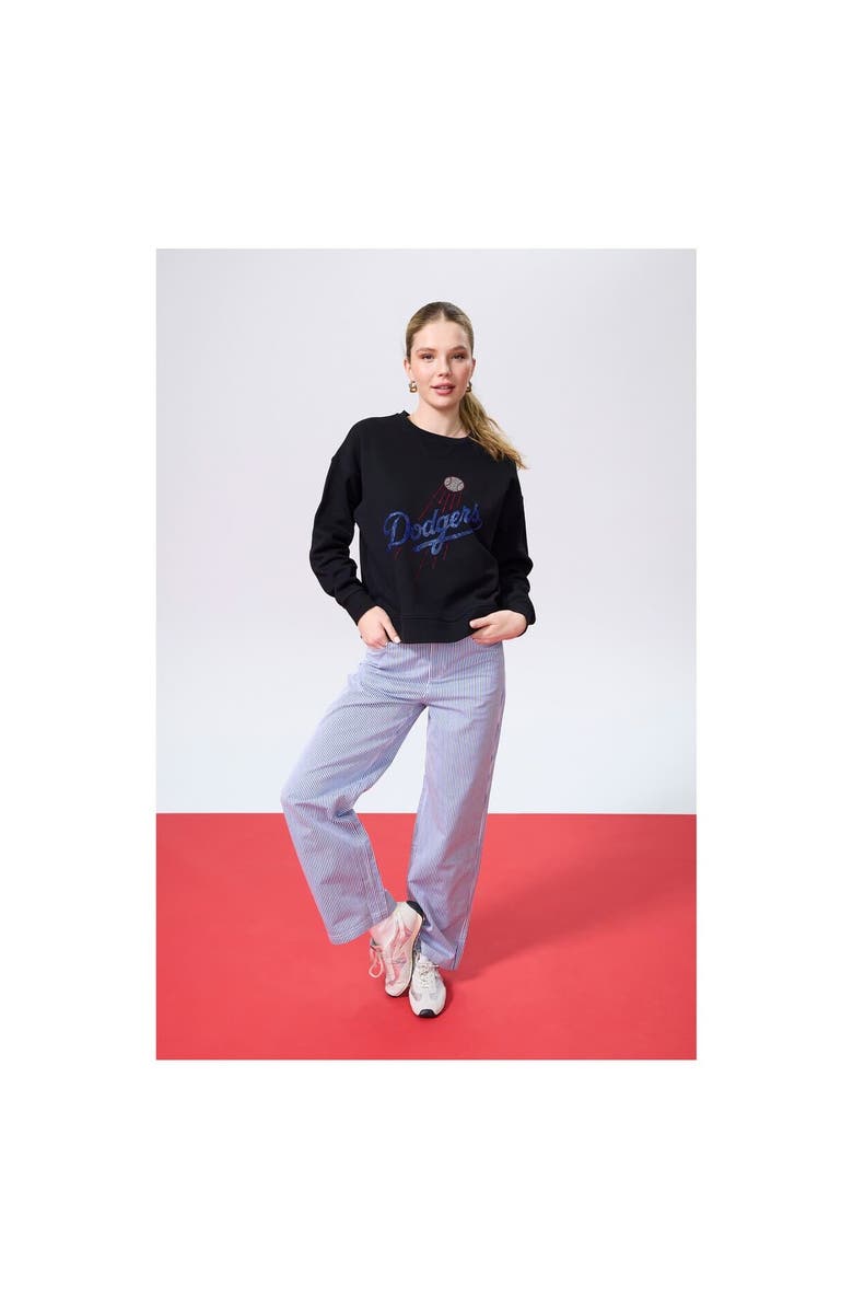Terez Women's Terez Black Los Angeles Dodgers Oversized Gemstone Logo Sweatshirt, Alternate, color,