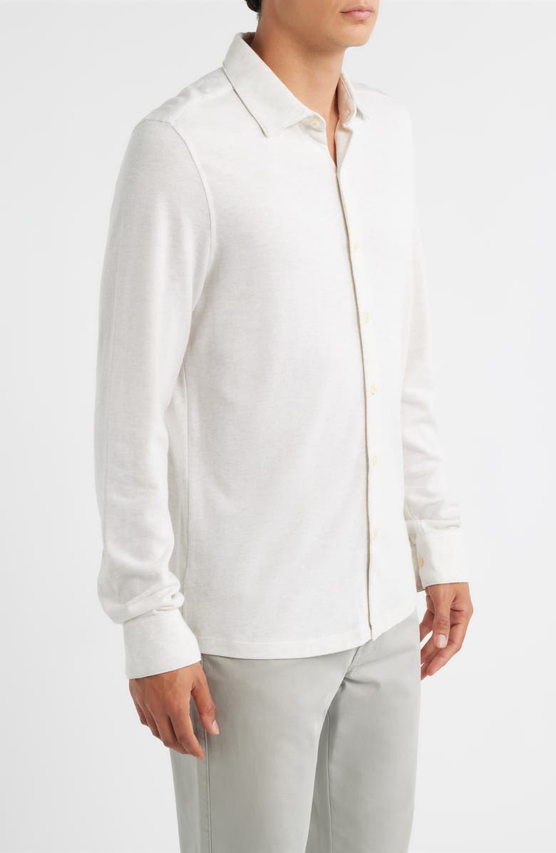 Robert Barakett Hornby Long Sleeve Knit Button-Up Shirt, Alternate, color, Cream
