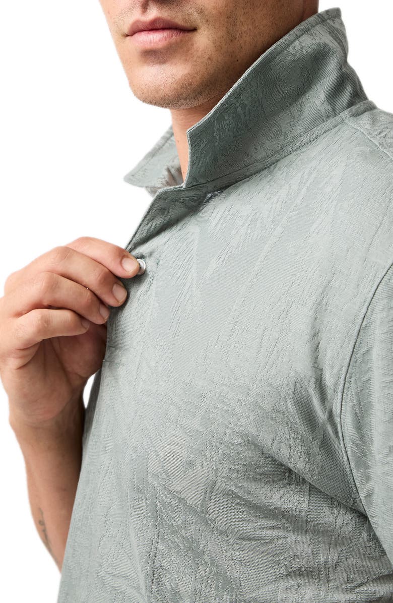 Rodd & Gunn Warren Leaf Jacquard Cotton Polo, Alternate, color, Eucalyptus