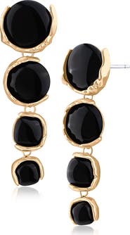 JARDIN Graduated Sculpted Circle Linear Drop Earrings