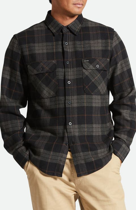 Bowery Slim Fit Plaid Flannel Button-Up Shirt