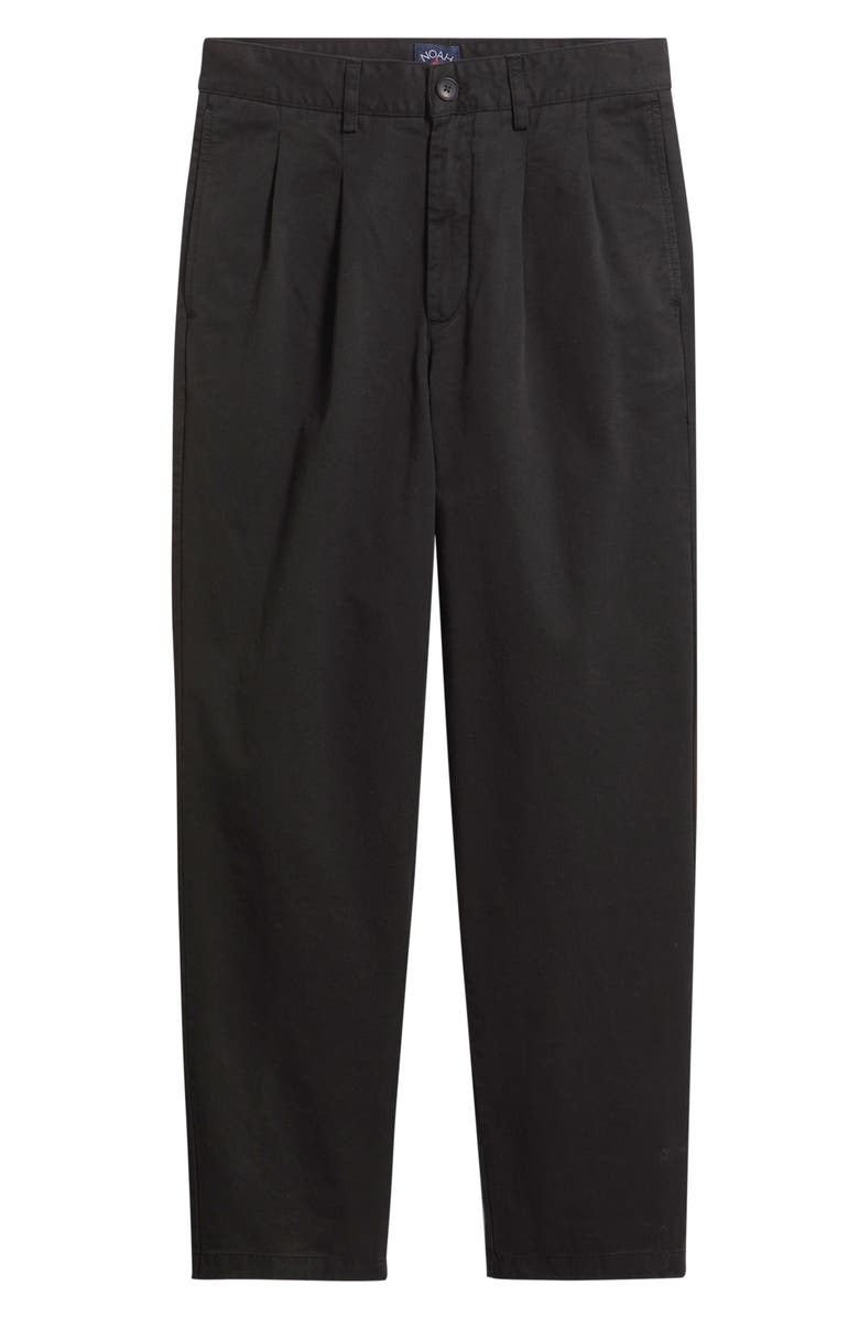 Noah Twill Double Pleat Cotton Pants, Alternate, color, Black