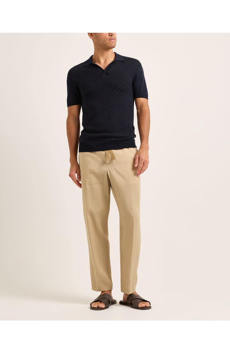 Orlebar Brown Alex Lino Relaxed Fit Italian Linen Drawcord Zip Fly Trousers, Main, color, Biscuit