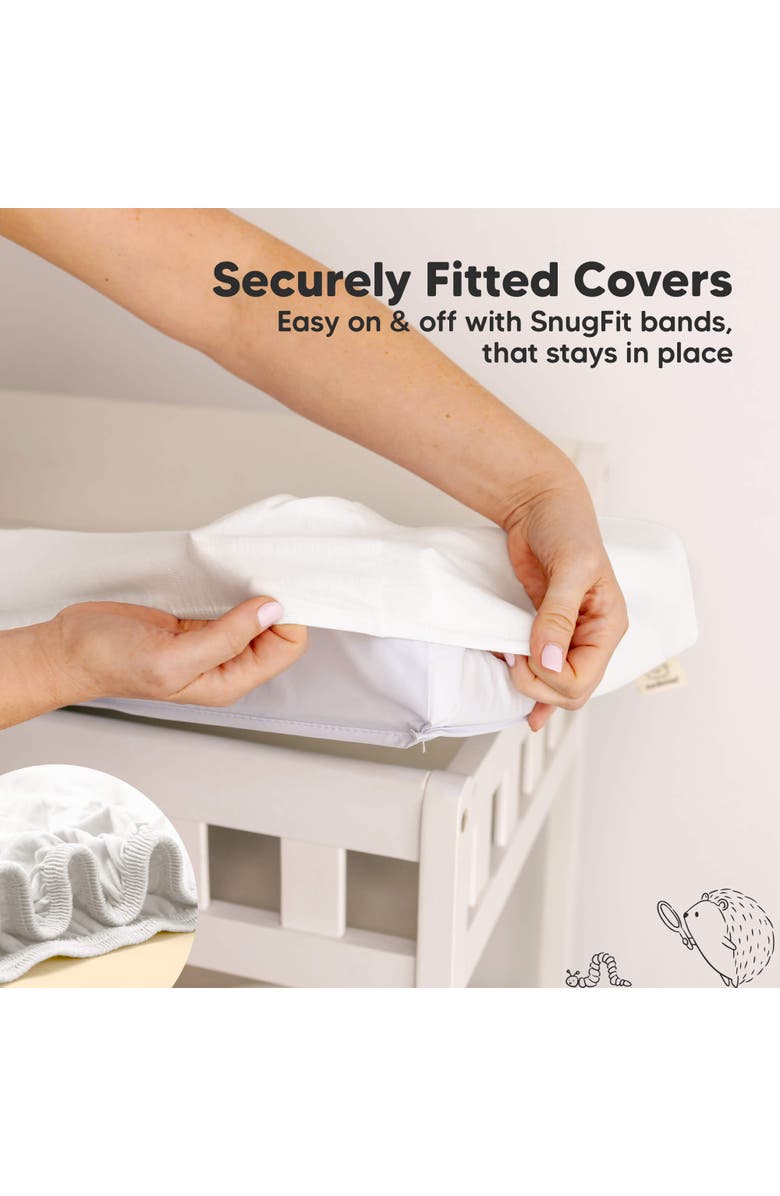 KeaBabies 2-Pack Isla [Protect+] Waterproof Changing Pad Covers, Alternate, color, Soft White