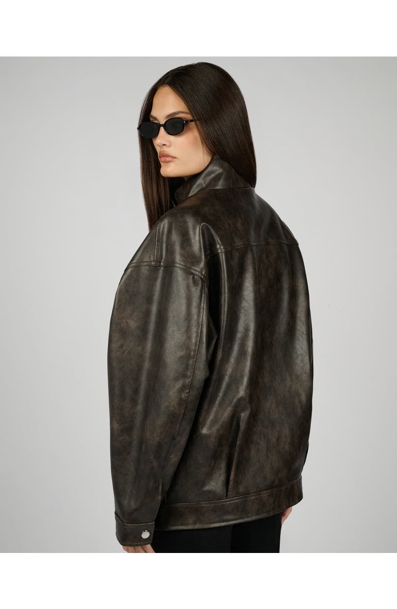 WeWoreWhat 90's Leather Jacket, Alternate, color, Dark Brown