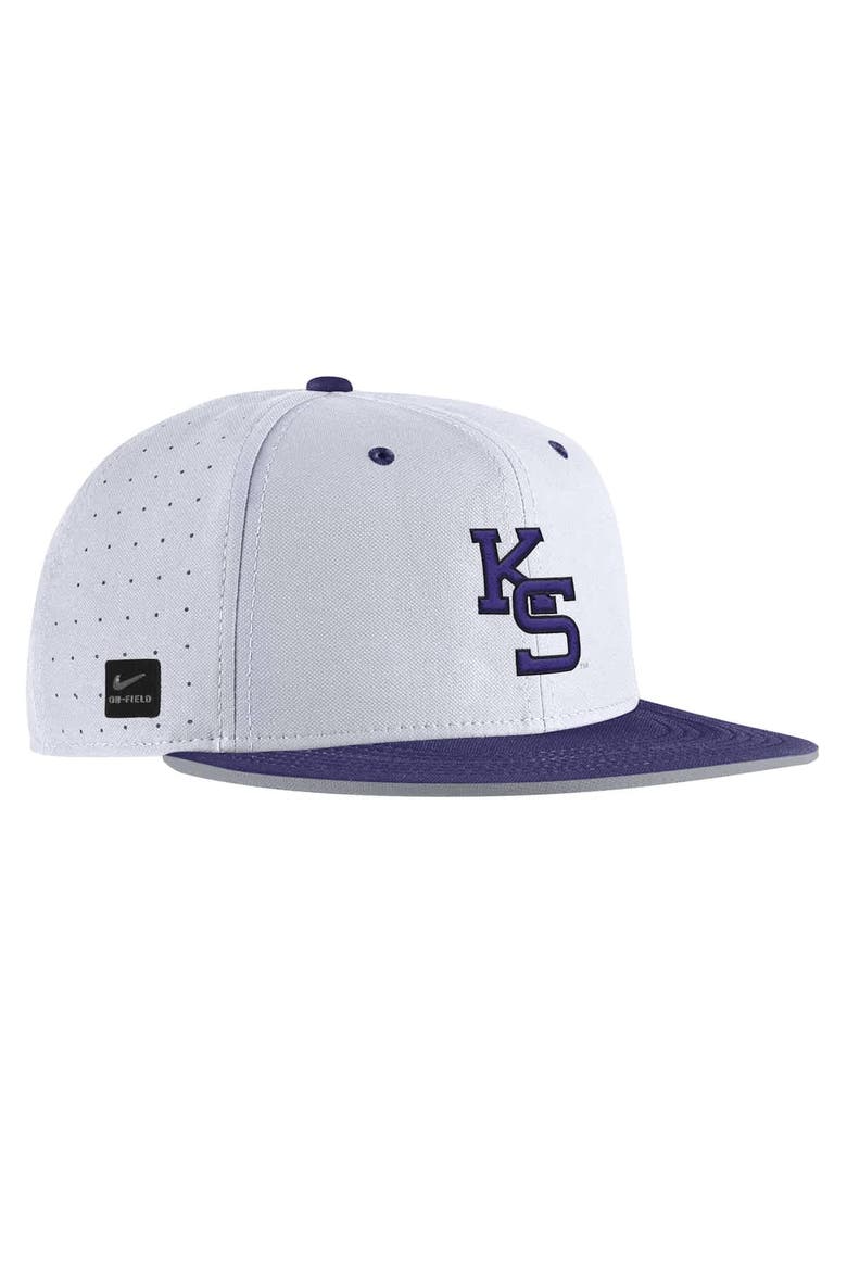 Men's Nike White Kansas State Wildcats 2025 On-Field True Performance Baseball Fitted Hat, Alternate, color, White