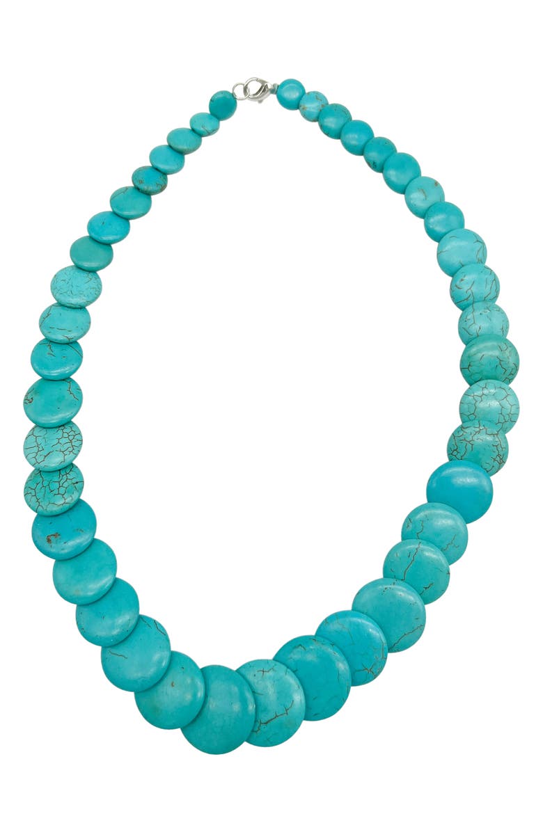 Adornia Scalloped Turquoise Statement Necklace, Main, color,
