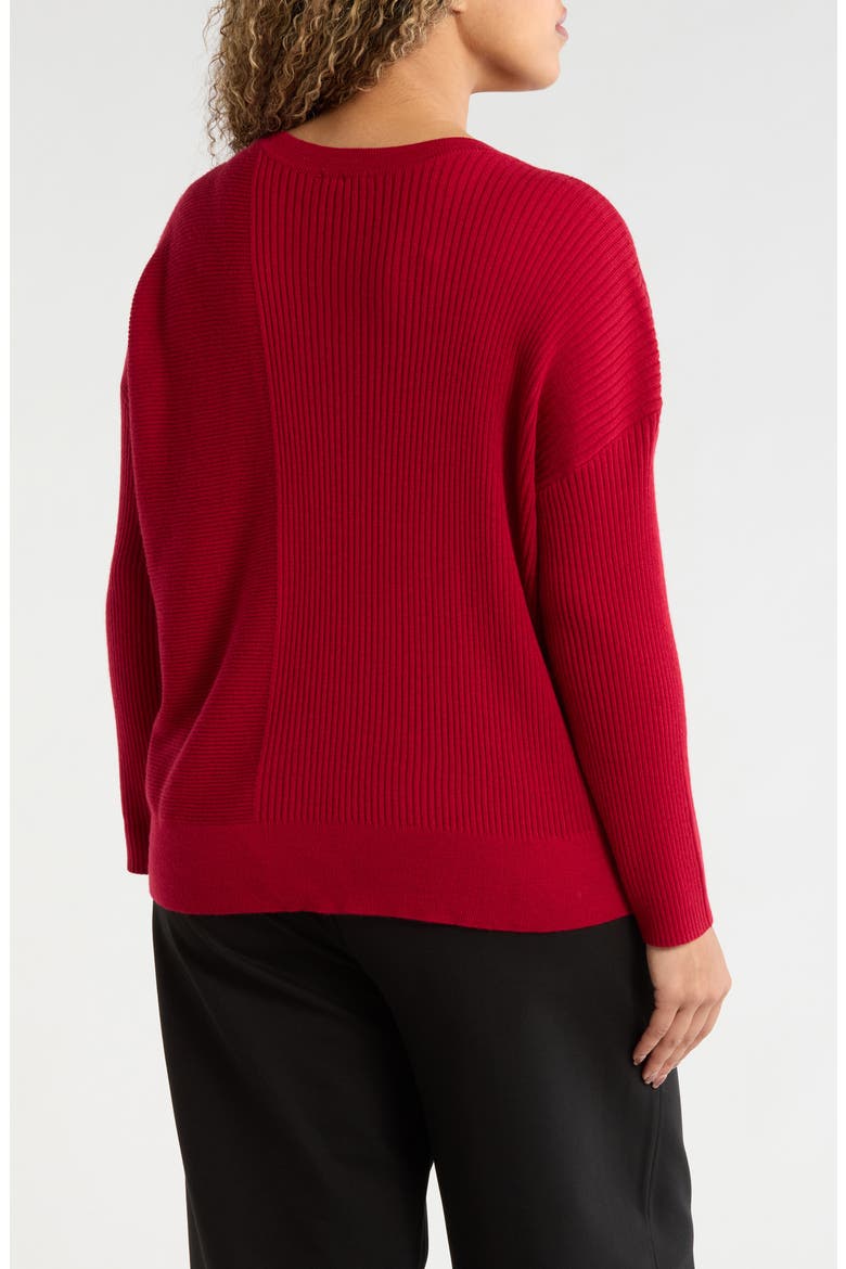 Merino Wool Crewneck Sweater, Alternate, color, RUBY