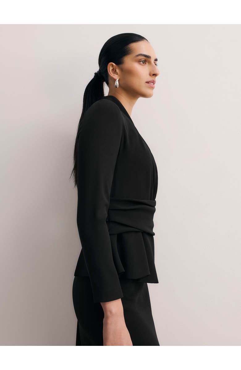 The Fold Belleville Clever Crepe Top, Alternate, color, Black