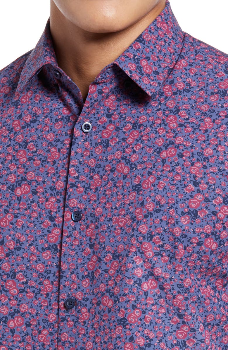Nordstrom Tech-Smart Trim Fit Floral Button-Up Shirt, Alternate, color, 