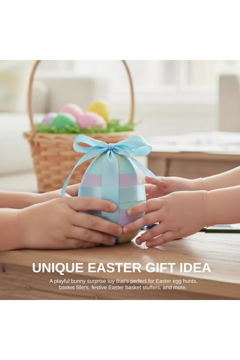 Easter Surprise Egg & 3D Printed Articulated Bunny Toy Set, Alternate, color, Rainbow