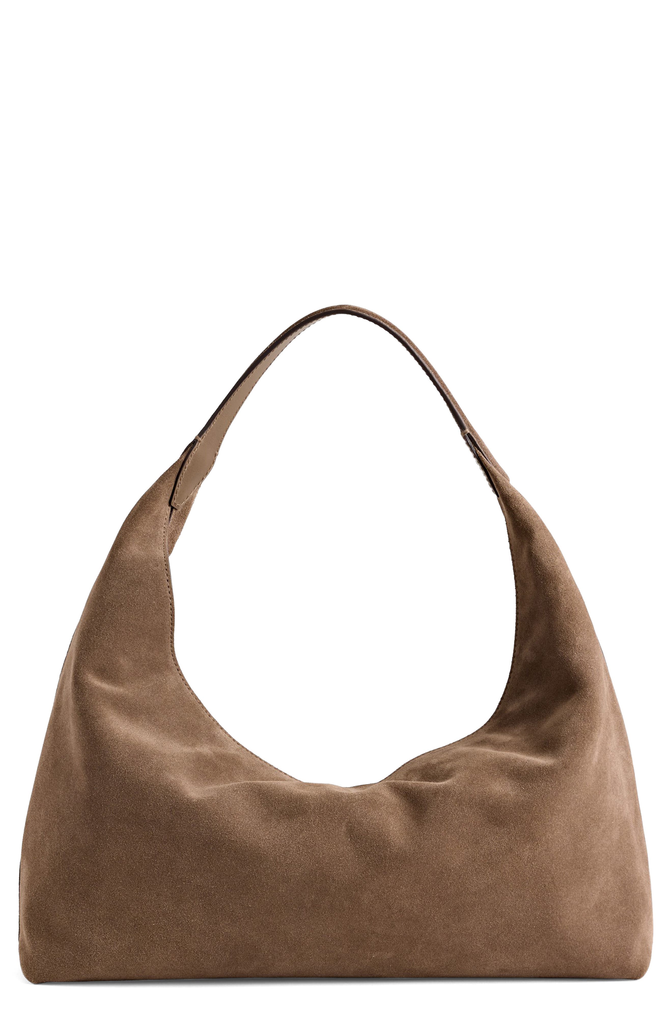 Suede Slouchy Shoulder Bag
