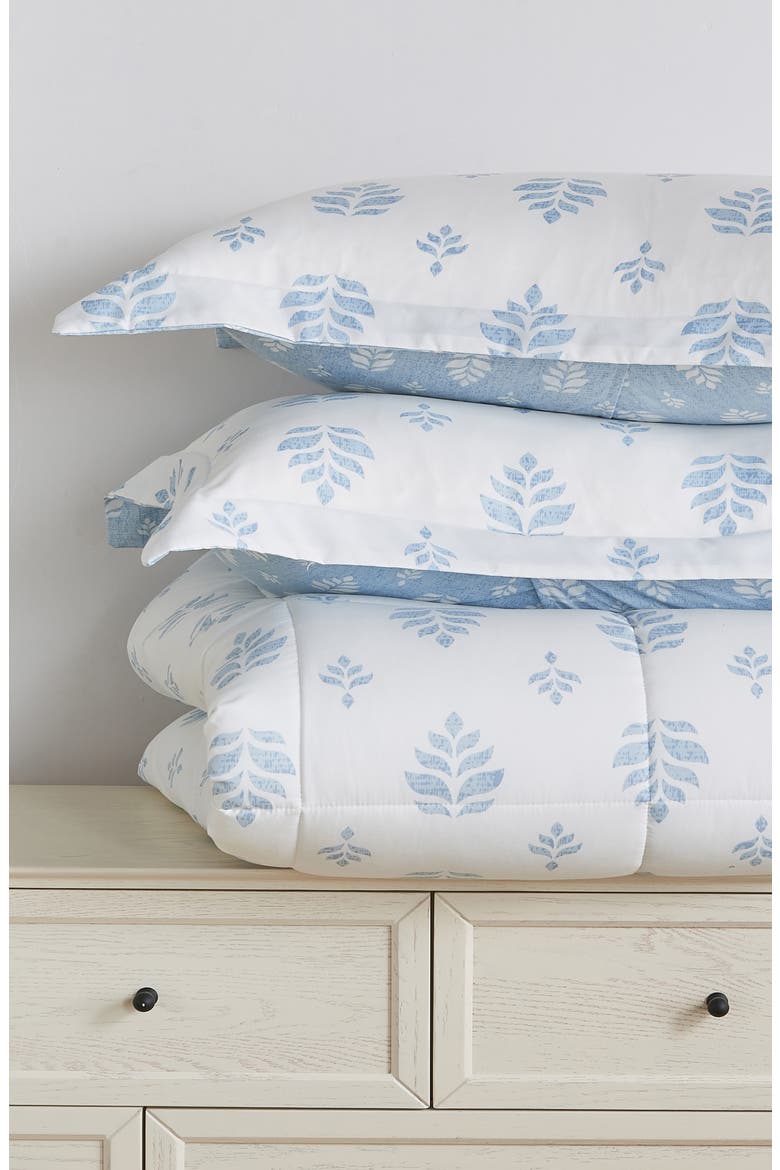 Reversible Print Comforter Set, Alternate, color, WHITE BLUE FLORAL PRINT