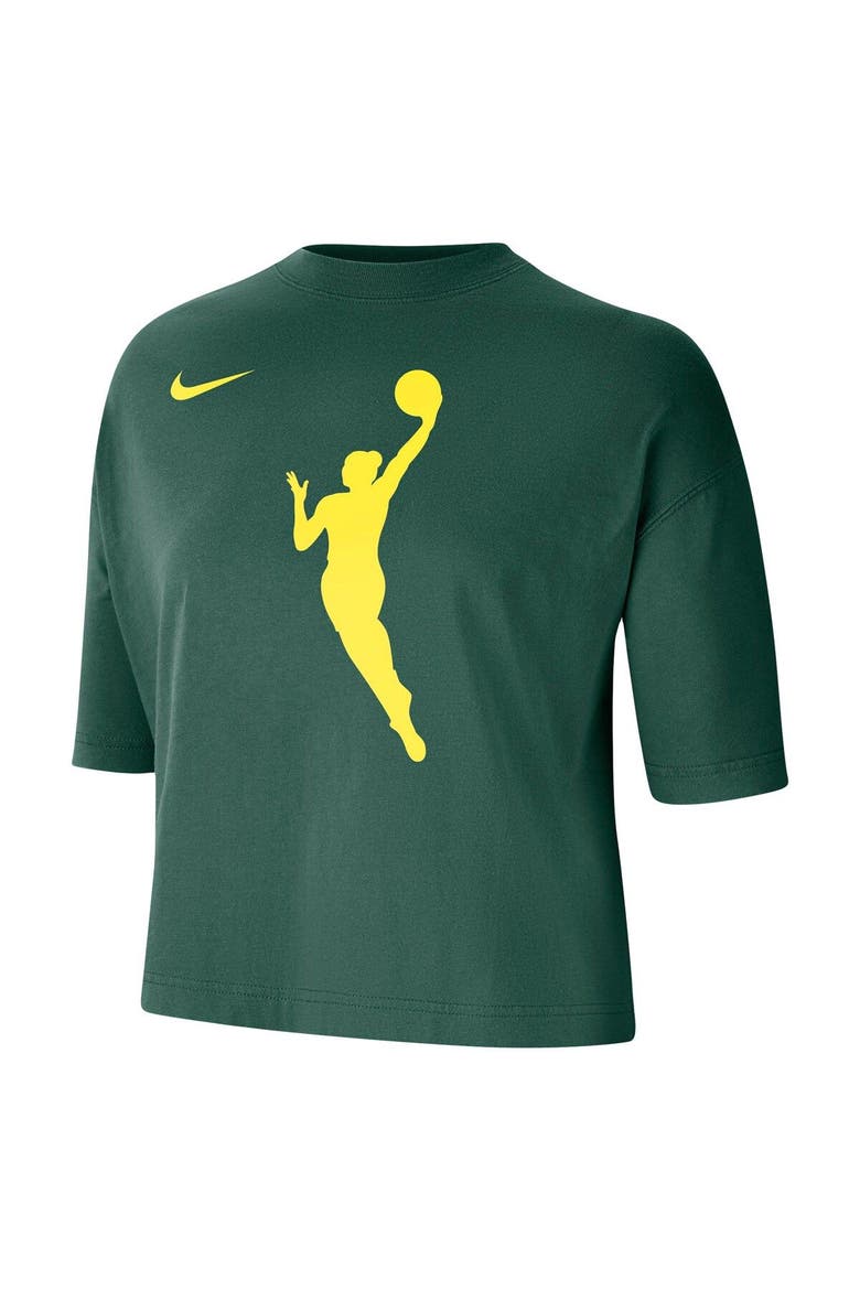 Women's Nike Hunter Green WNBA Logowoman Team 13 Cropped Boxy T-Shirt, Alternate, color, Hunter Green