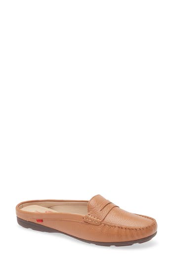 Marc Joseph New York Rosemary Dr Leather Mule Loafer In Tan Grainy