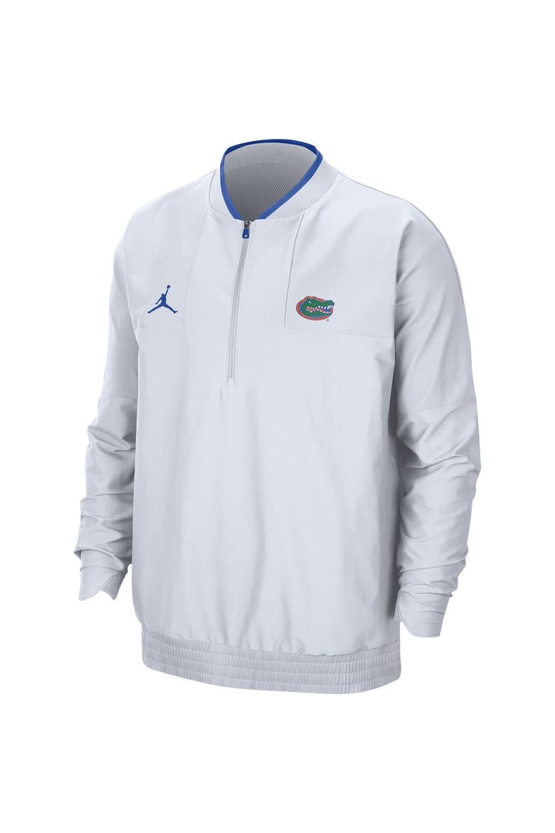 Men's Jordan Brand White Florida Gators 2021 Coach Half-Zip Jacket, Alternate, color, White