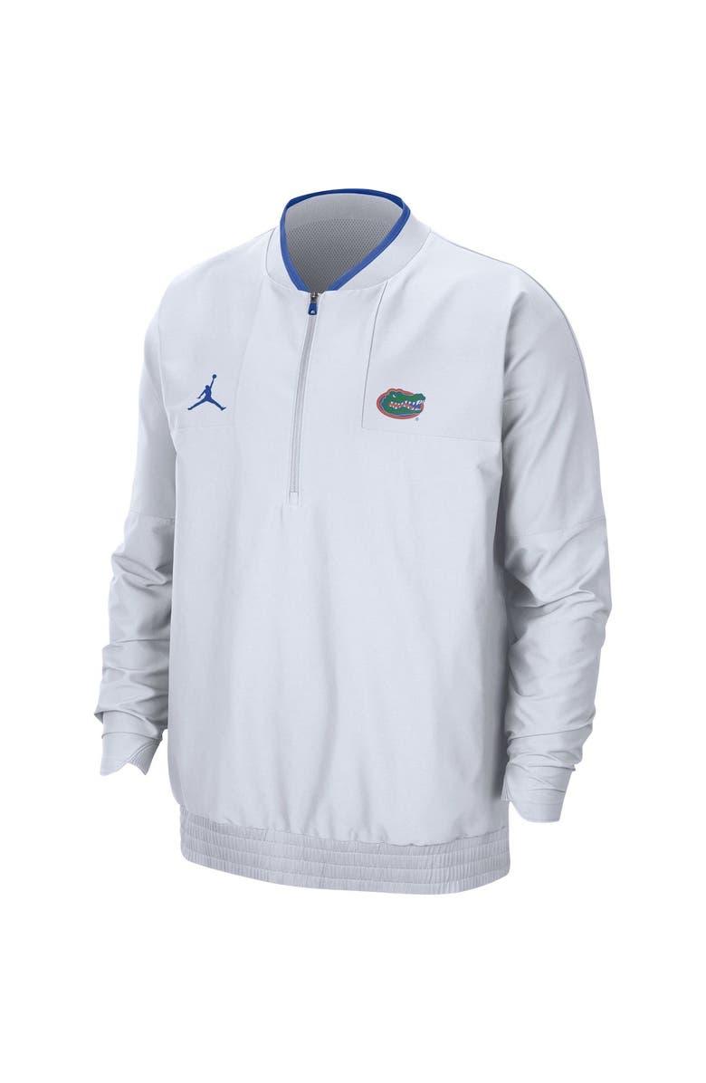 Jordan Brand Men's Jordan Brand White Florida Gators 2021 Coach Half-Zip Jacket, Alternate, color,