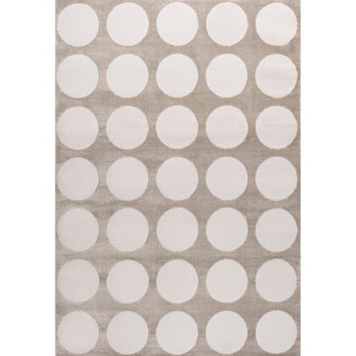 Jonathan Y Adrian Modern Geometric Circle Dot High-low Area Rug In Beige/cream