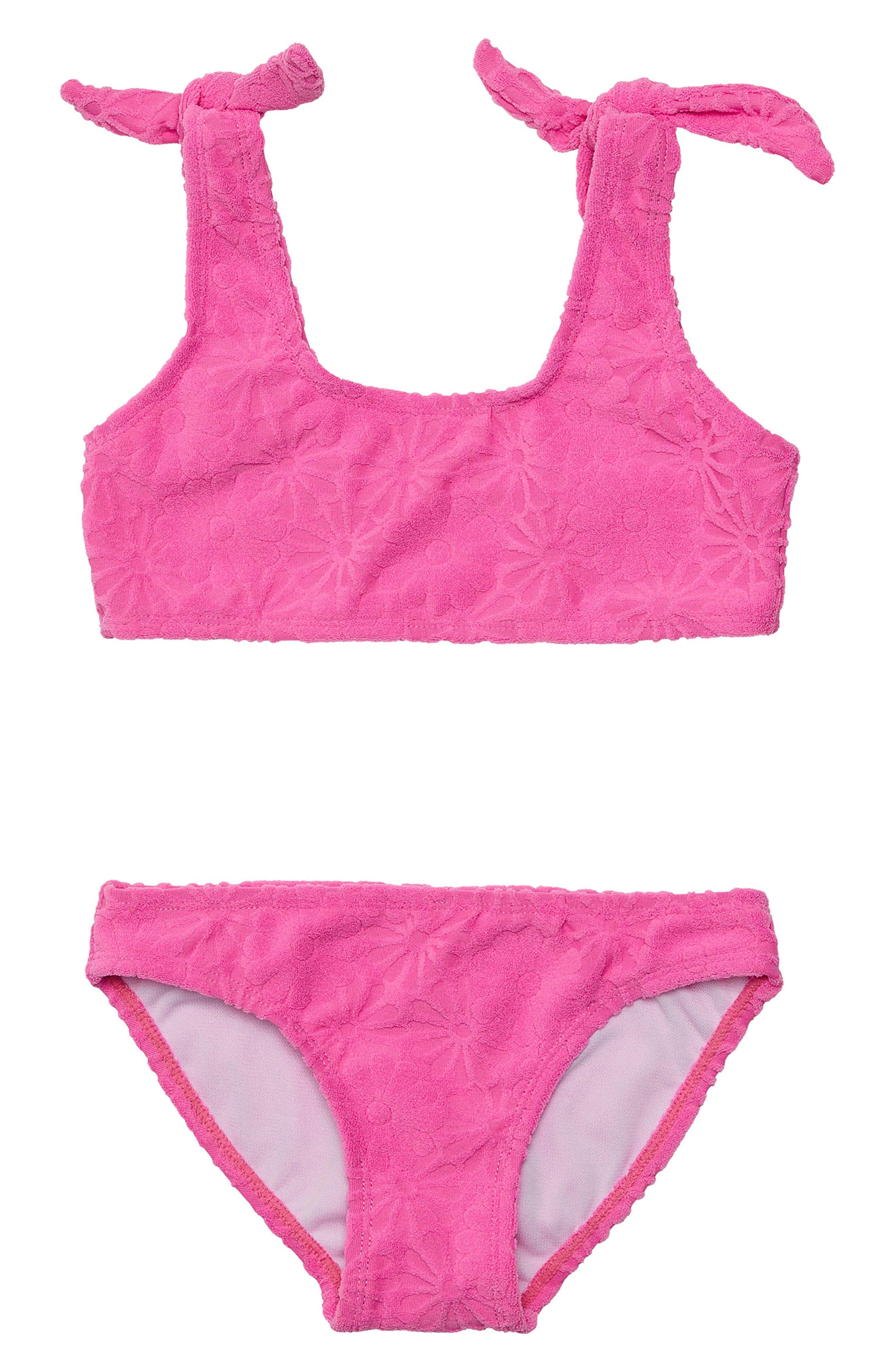 F Falling Rocks Snapper Rock Kids' Bubblegum Bloom Two-Piece Swimsuit | Nordstrom
