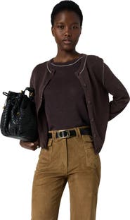 GERARD DAREL Lorys Contrast Trim Cardigan