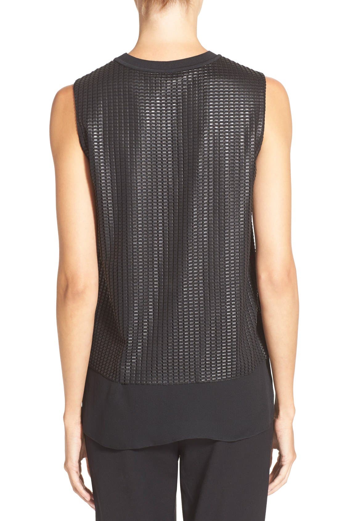 Vince Mesh Overlay Sleeveless Blouse (Women) | Nordstrom