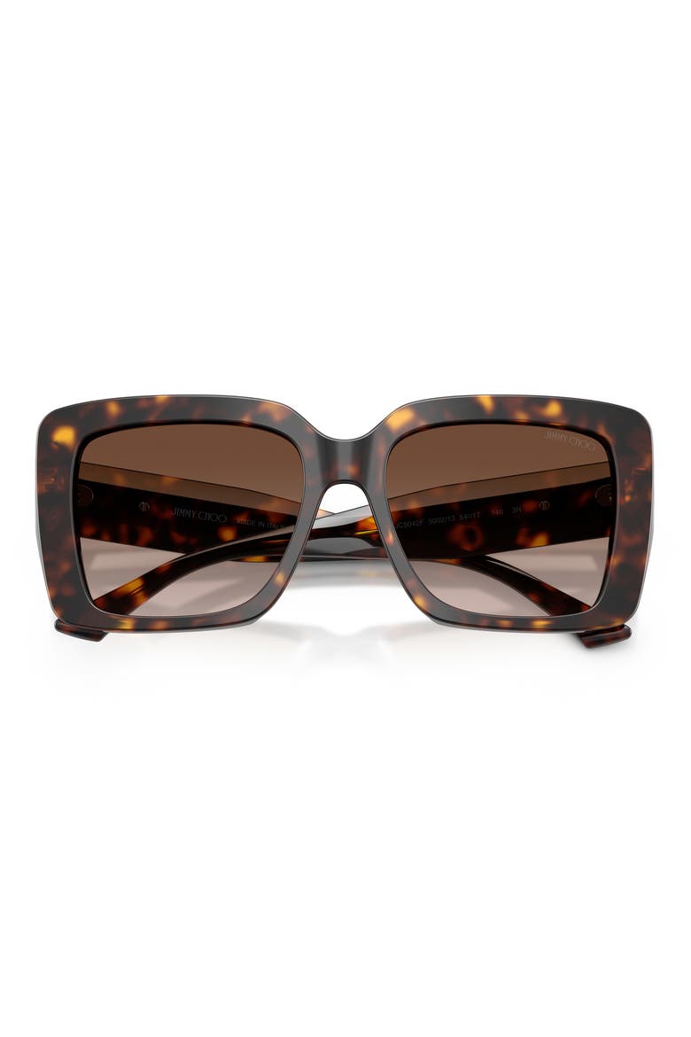 54mm Gradient Square Sunglasses, Alternate, color, HAVANA / BROWN GRADIENT