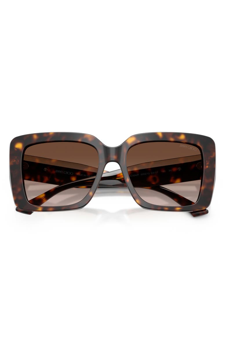 Jimmy Choo 54mm Gradient Square Sunglasses, Alternate, color, Havana / Brown Gradient