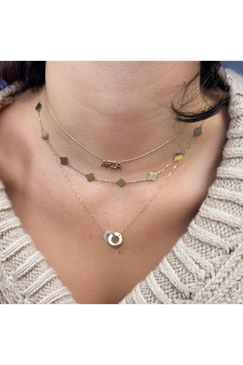 Mini Gold Clover Necklace, Alternate, color, Gold