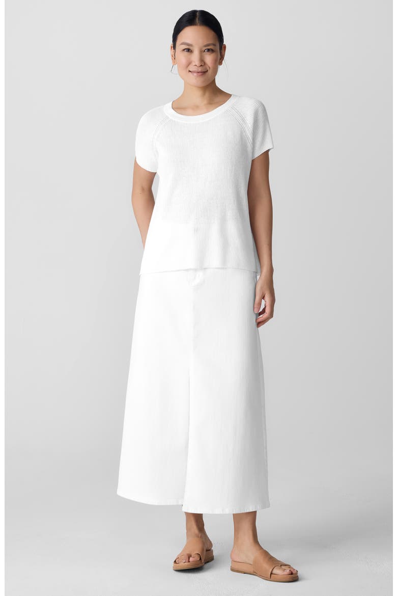 Rib Organic Linen & Organic Cotton Sweater, Alternate, color, WHITE