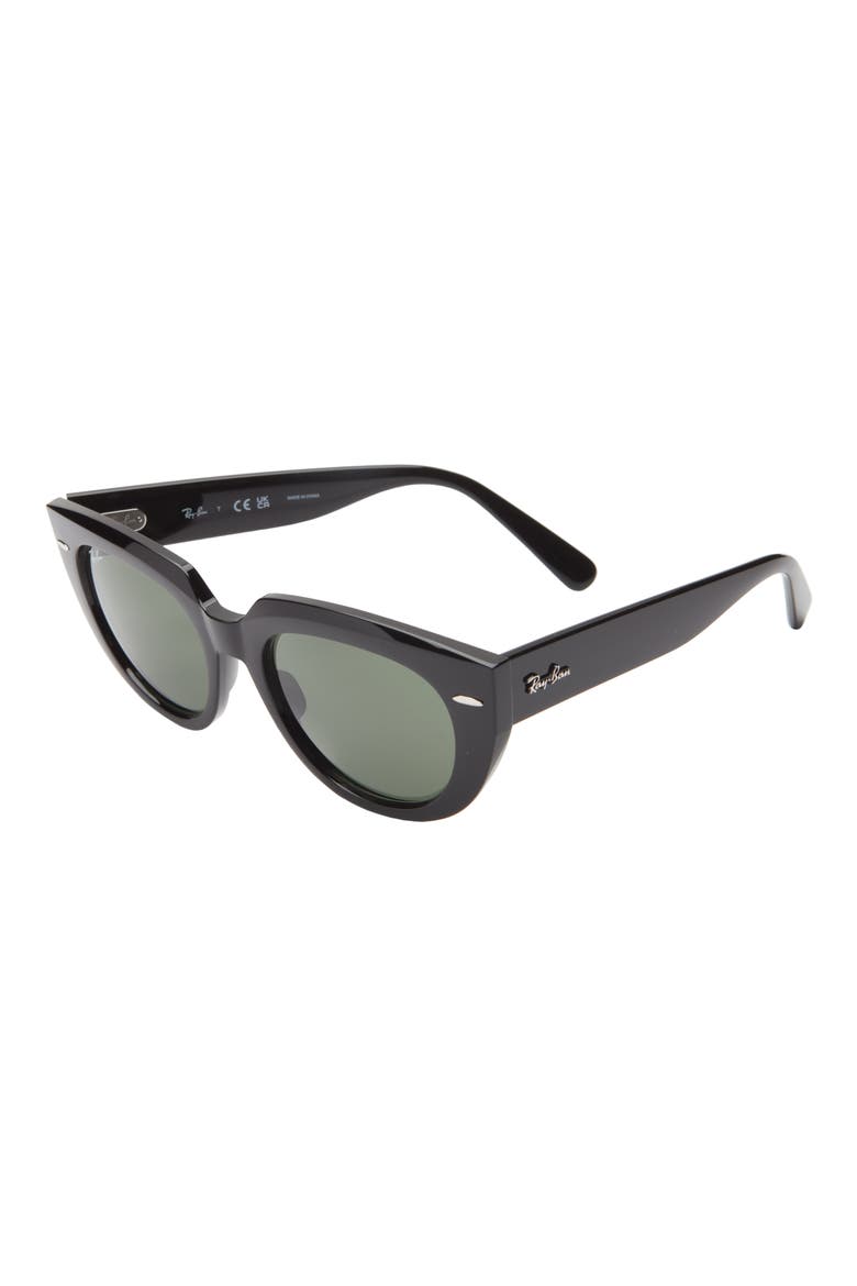 52mm Square Sunglasses, Alternate, color, BLACK