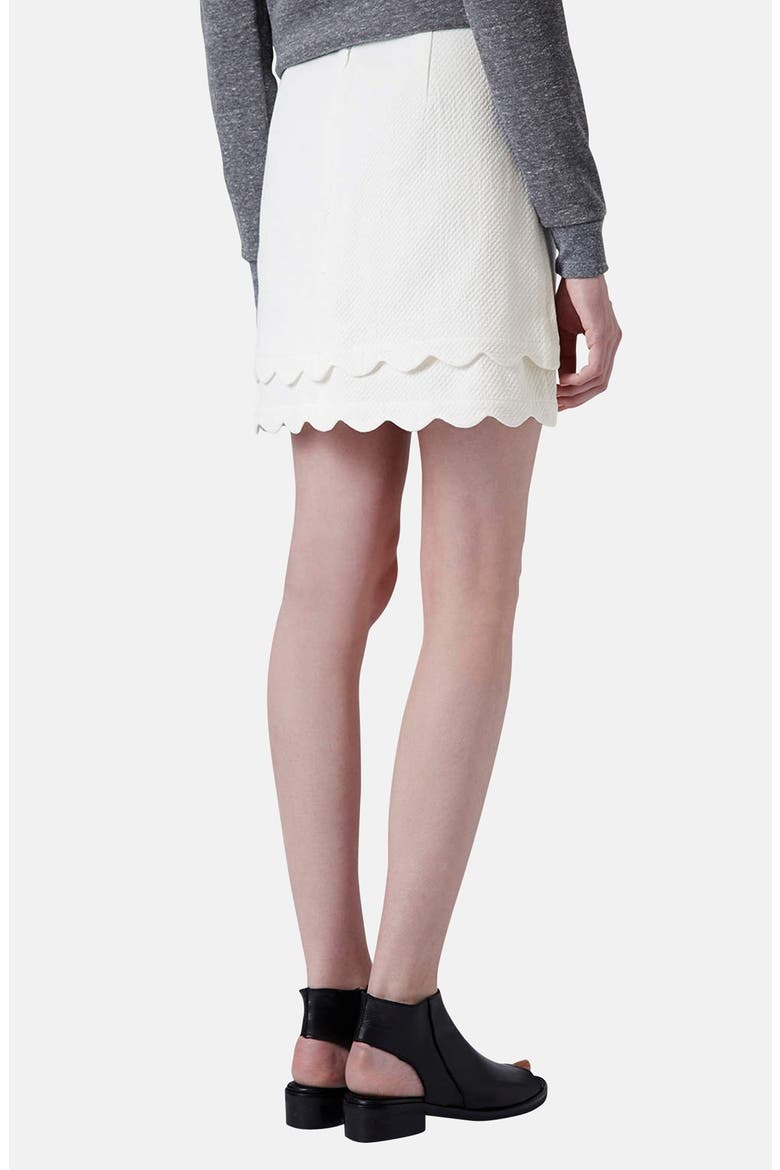 Scallop Hem A-Line Skirt, Alternate, color, CREAM