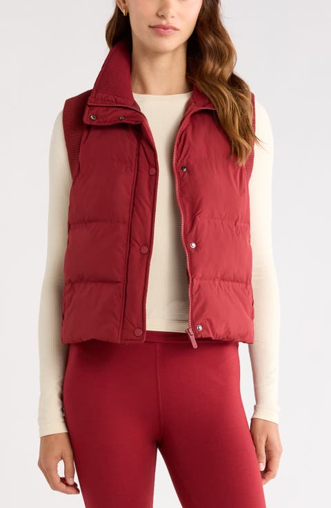 Rib Trim Puffer Vest
