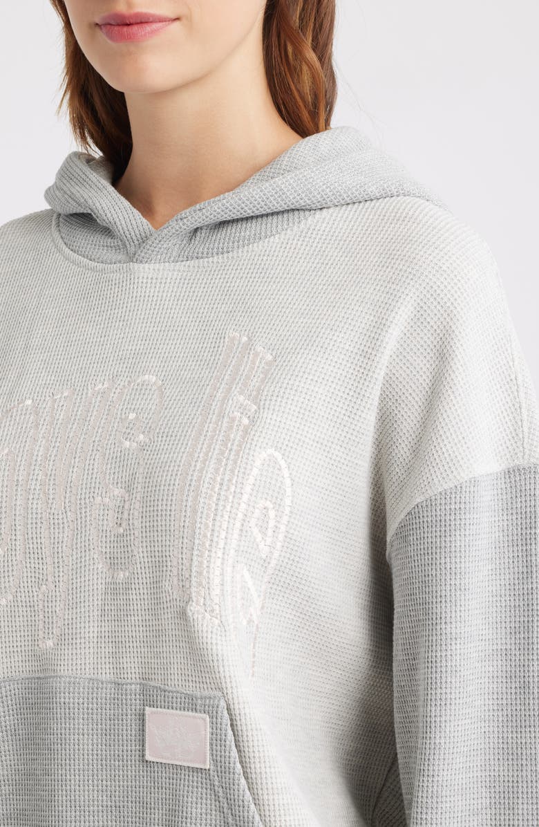 BOYS LIE Block Their Number V3 Racer Waffle Knit Hoodie, Alternate, color, Heather Grey