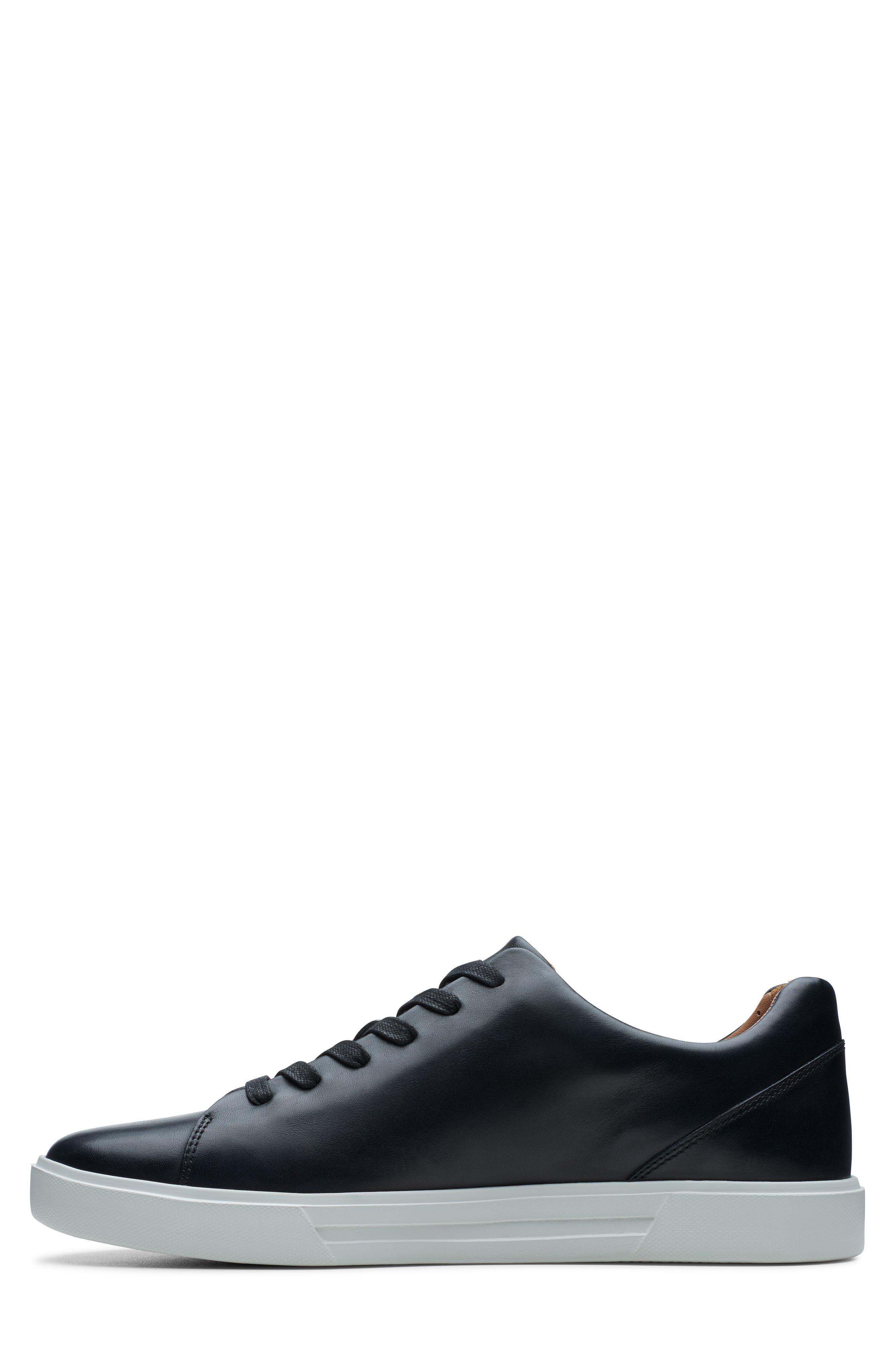 Un Costa Lace Up Sneaker, Alternate, color, BLACK LEATHER