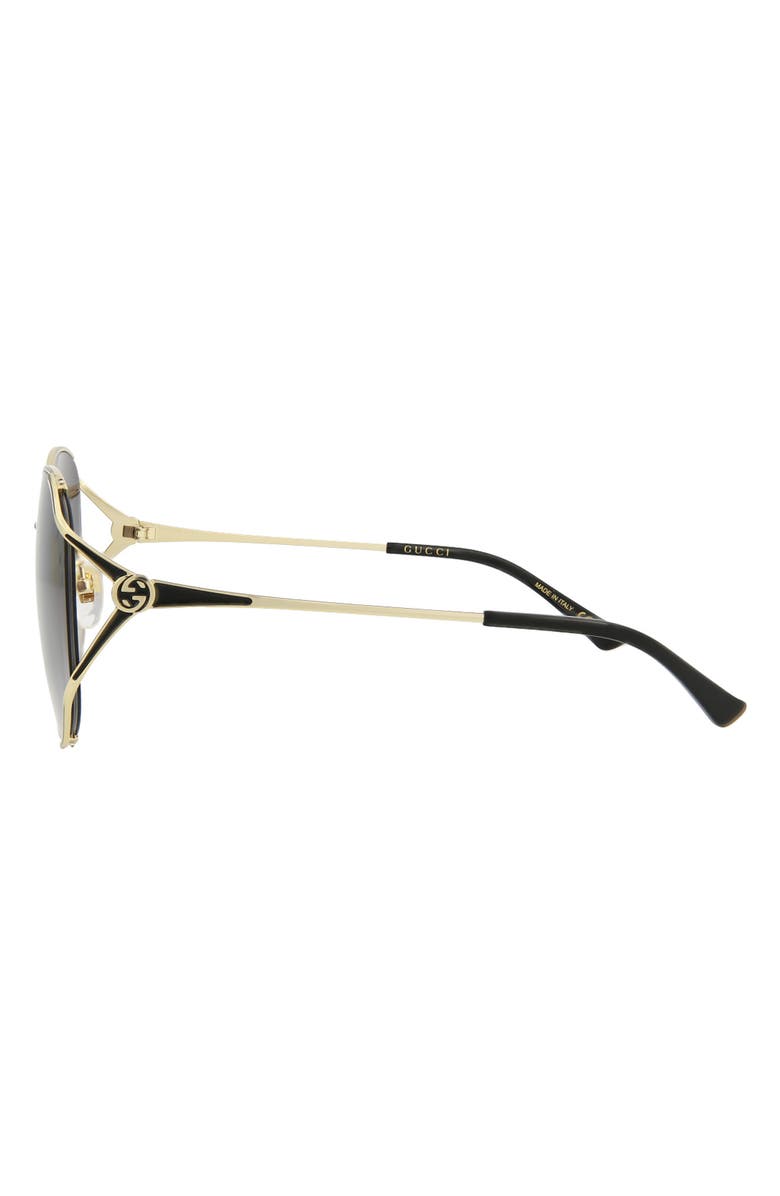 Gucci 59mm Round Sunglasses, Alternate, color, Gold Gold Grey