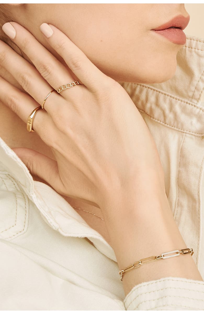 Oradina 14K Yellow Gold Venice Alternating Link Bracelet, Alternate, color, Yellow Gold