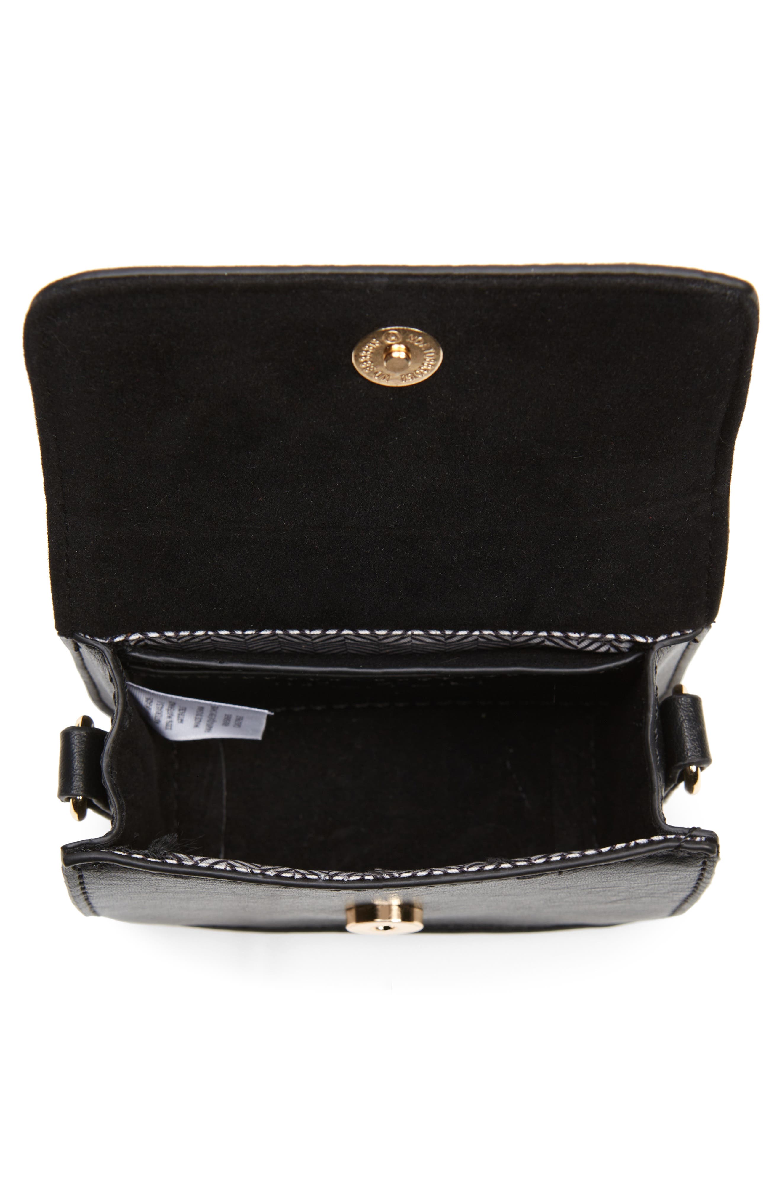 Micro Mini Willow Vegan Leather Crossbody & Credit Card Case, Alternate, color, BLACK