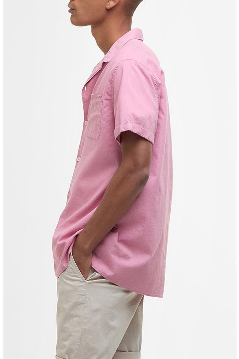 Nelson Garment Dye Cotton & Linen Camp Shirt, Alternate, color, TRUE PINK