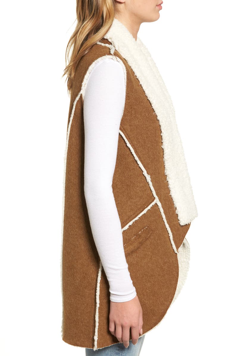 Dylan Flannel Faux Shearling Vest, Alternate, color,