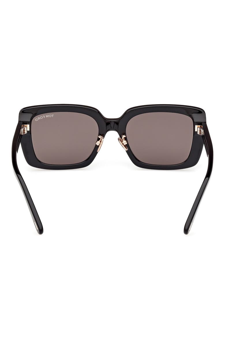 54mm Square Sunglasses, Alternate, color, SHINY BLACK / SMOKE