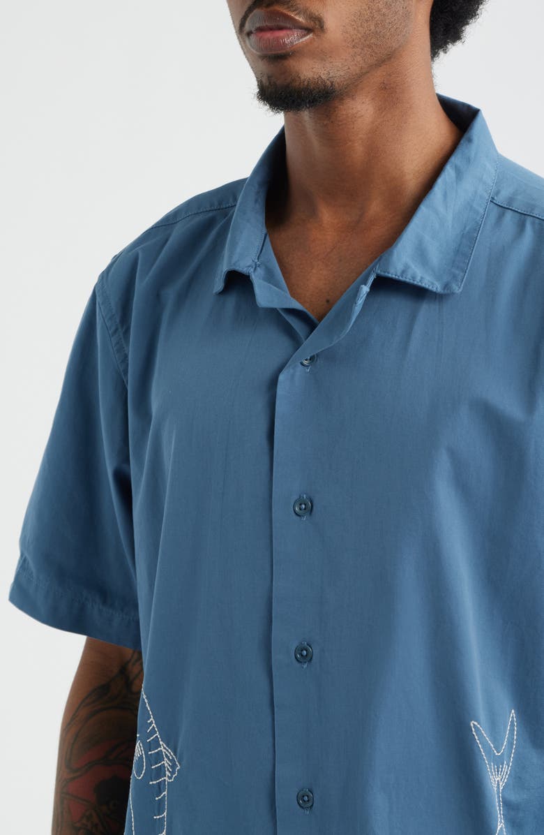 Service Works Mackerel Cotton Twill Camp Shirt, Alternate, color, Slate