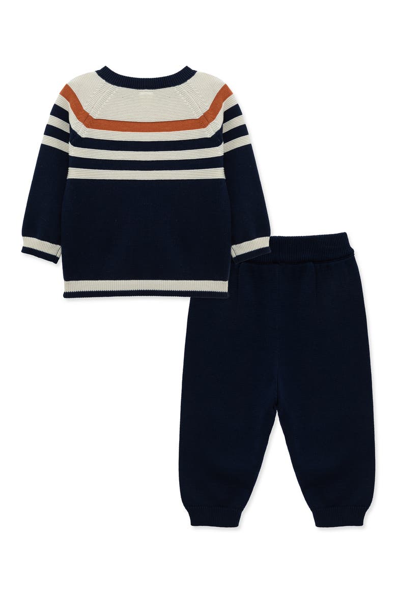 Blue Stripe Cotton Sweatshirt & Sweatpants Set, Alternate, color, BLUE