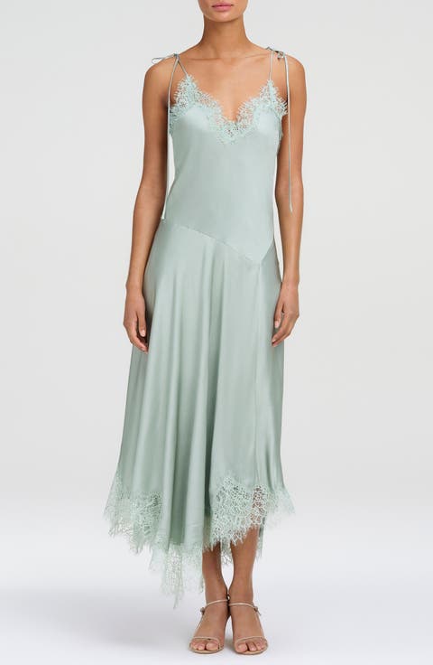 Aleena Lace Trim Midi Slipdress