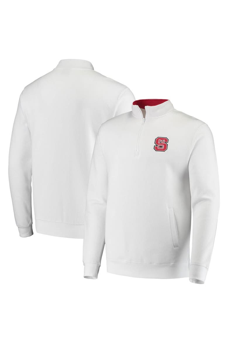 Men's Colosseum White NC State Wolfpack Tortugas Logo Quarter-Zip Jacket, Main, color, White