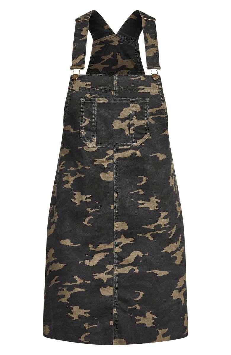 City Chic Camo Pinafore Dress, Alternate, color, 